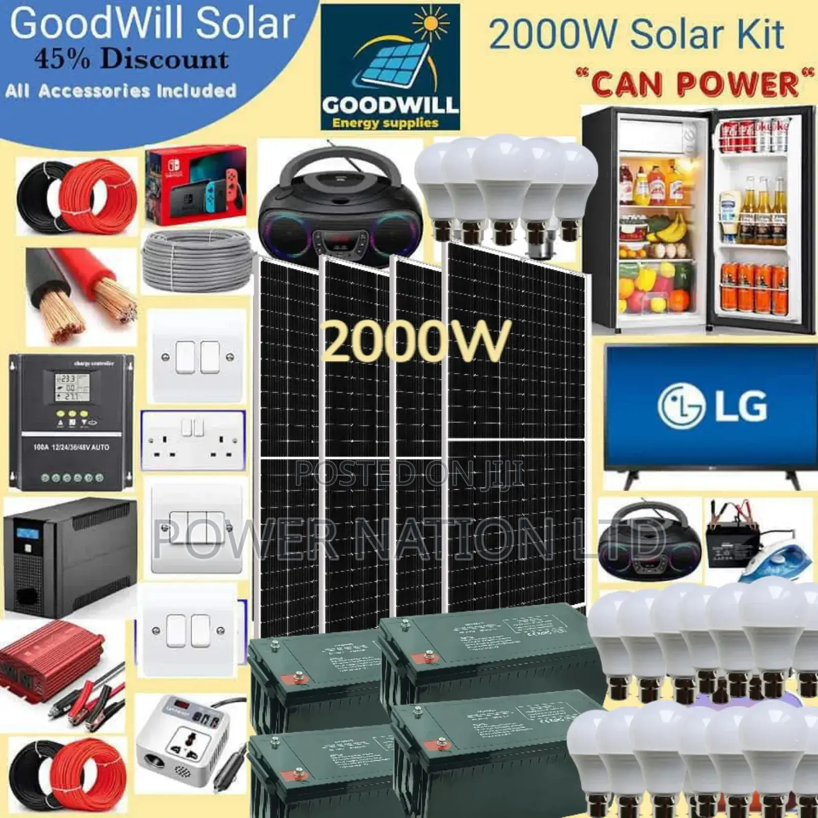 2000w Solar Energy System Full Kit Green Power