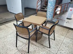 Worldly Plastic Chairs and Table for Restaurant
