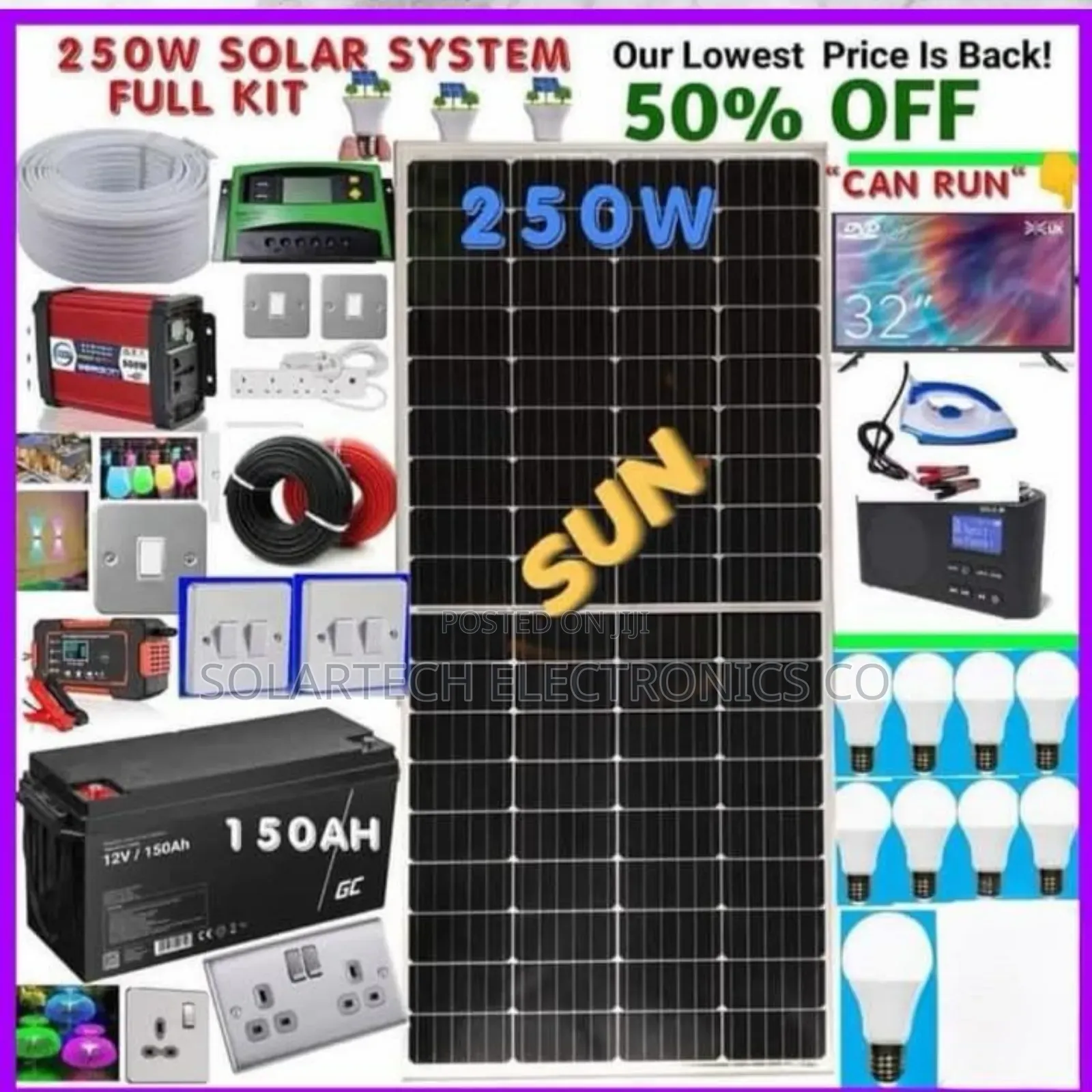 250w Complete Off-Grid Solar System Full Kit Nova