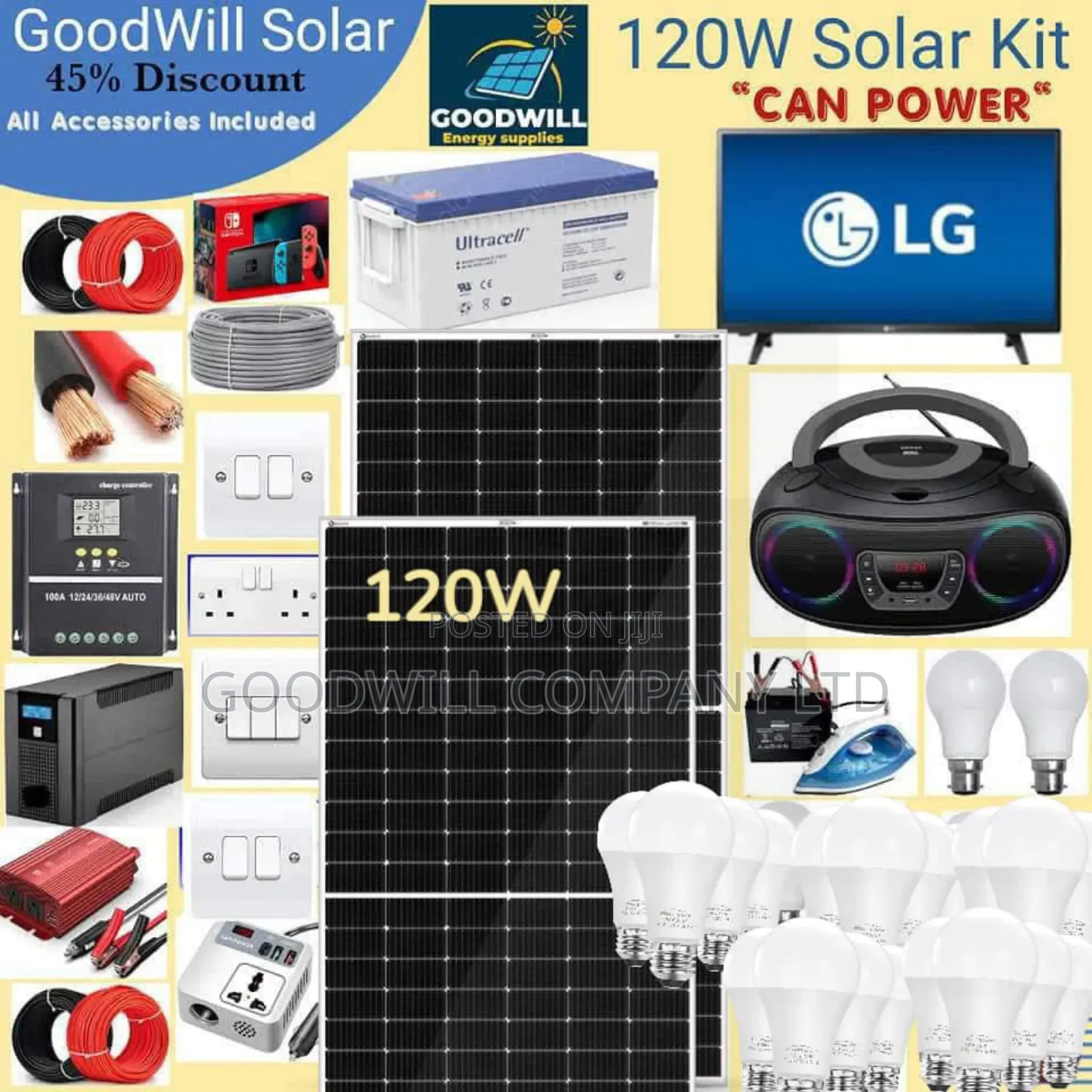 120w Solar Energy System Full Kit Green Power