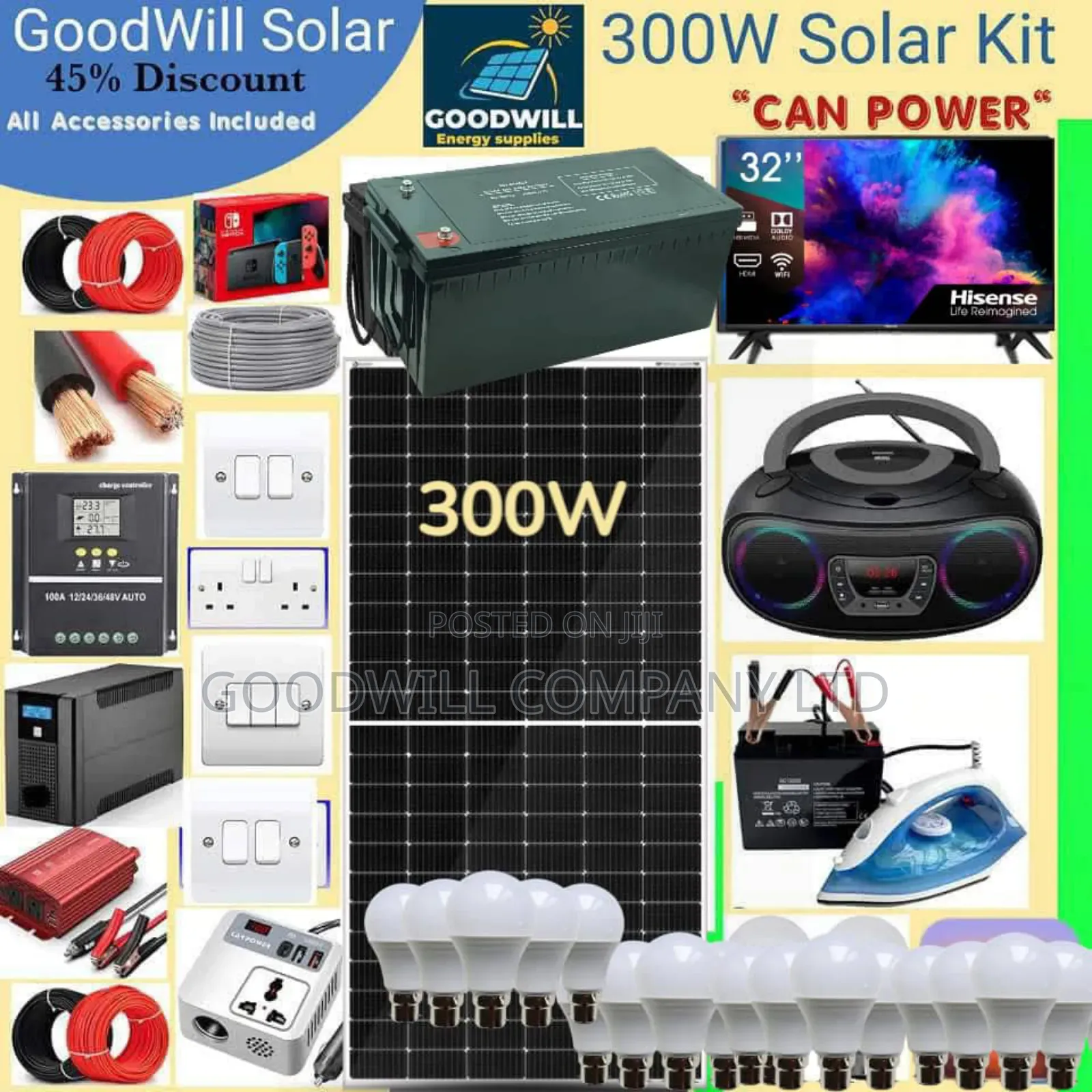 300w Solar Energy System Full Kit Green Power