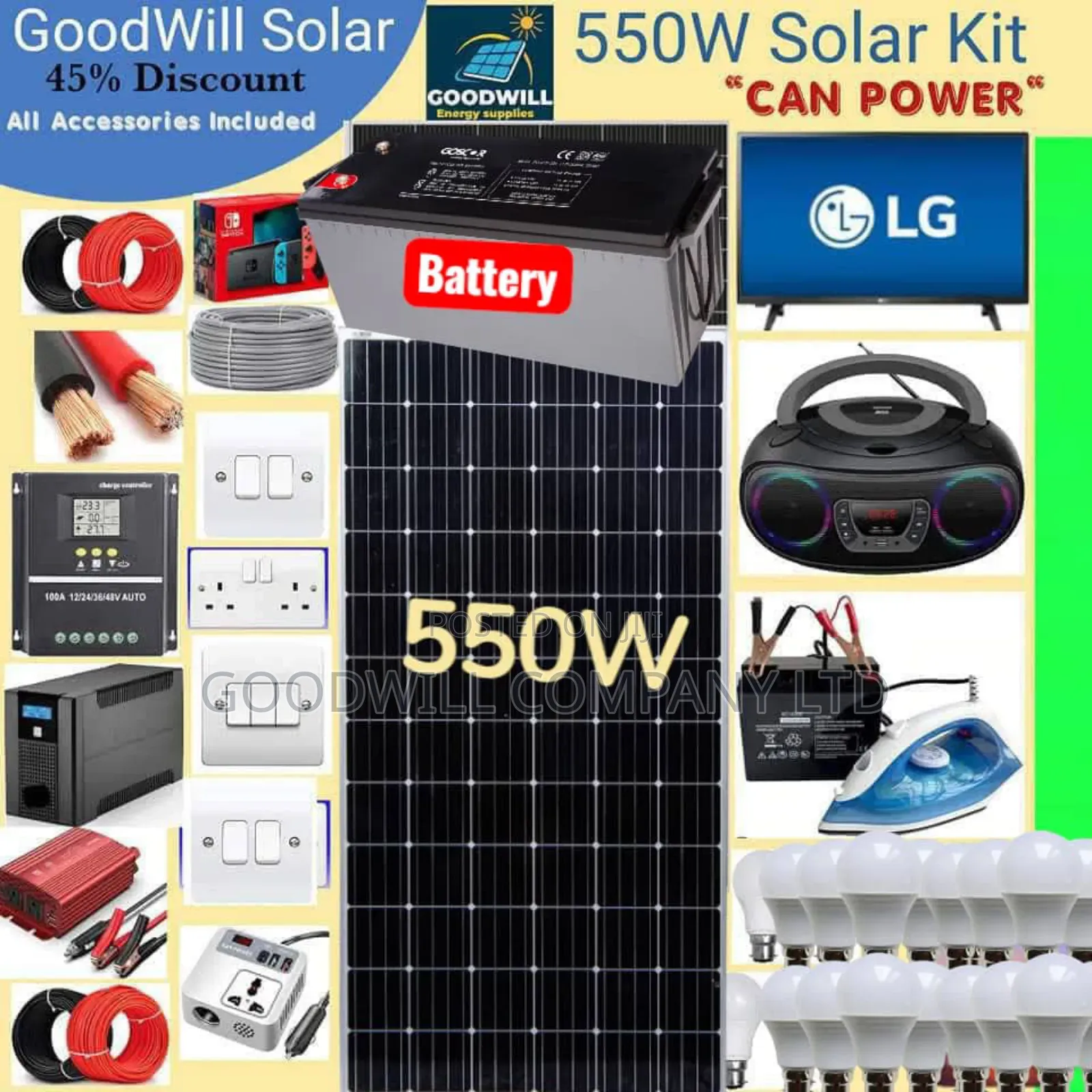 550w Solar Energy System Full Kit Green Power