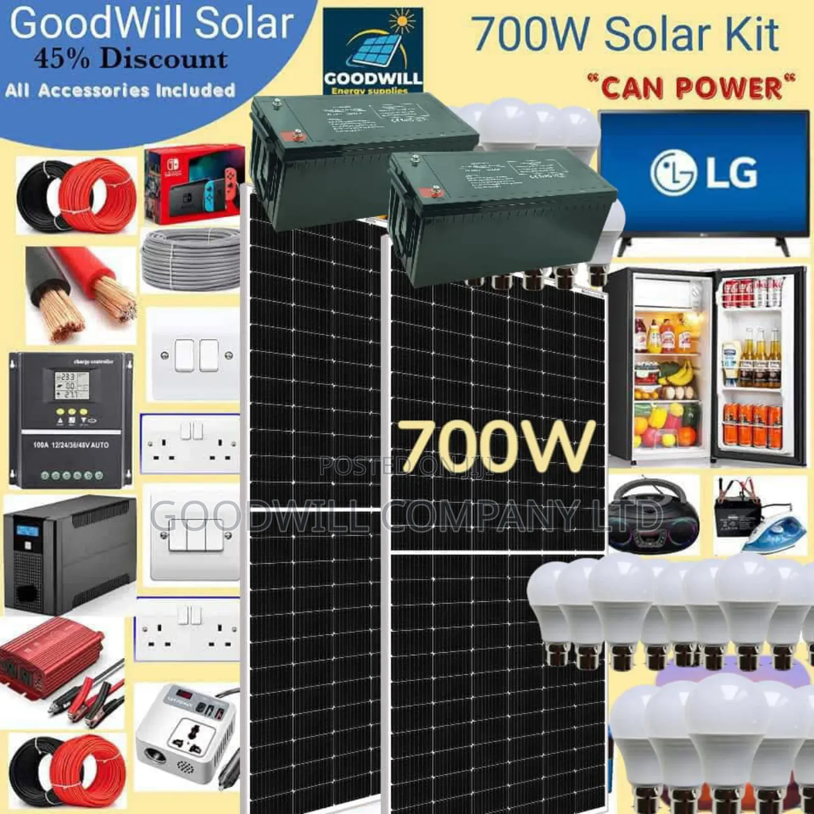 700w Solar Energy System Full Kit Green Power