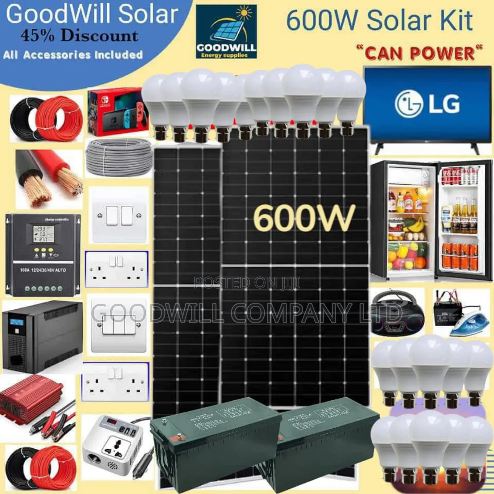 600w Solar Energy System Full Kit Green Power