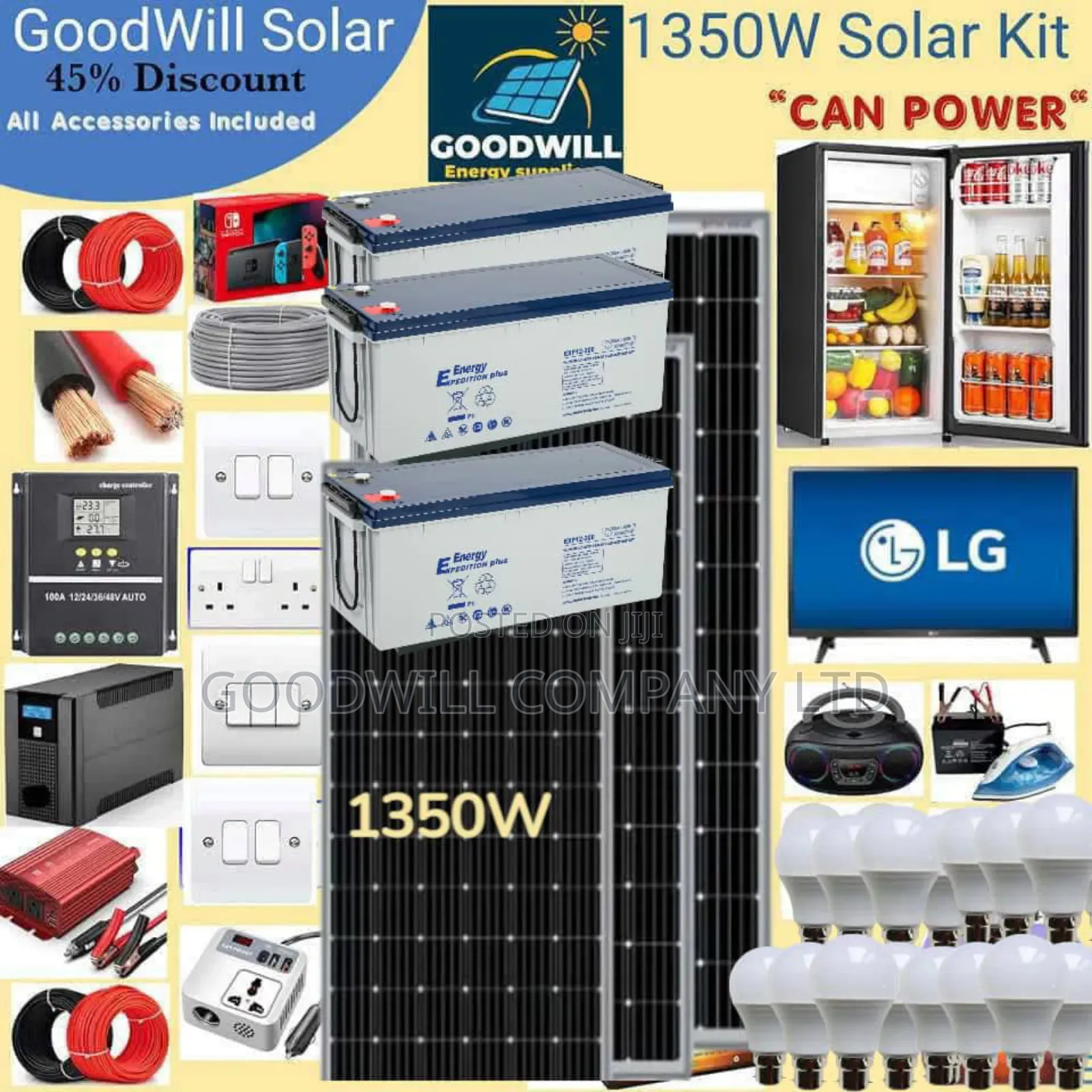 1350w Solar Energy System Full Kit Green Power