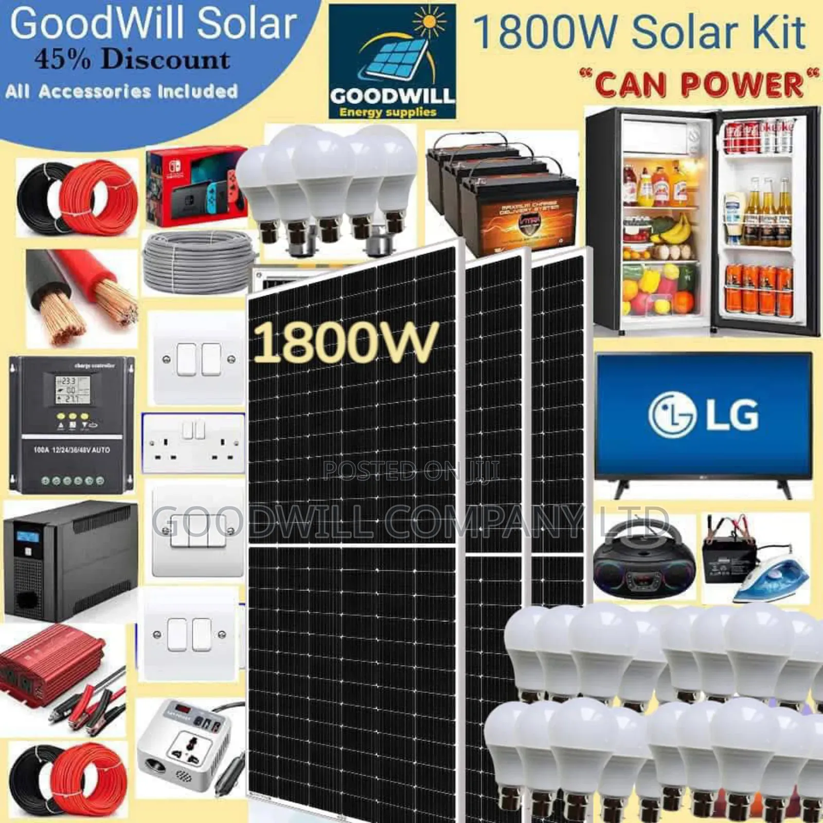 1800w Solar Energy System Full Kit Green Power
