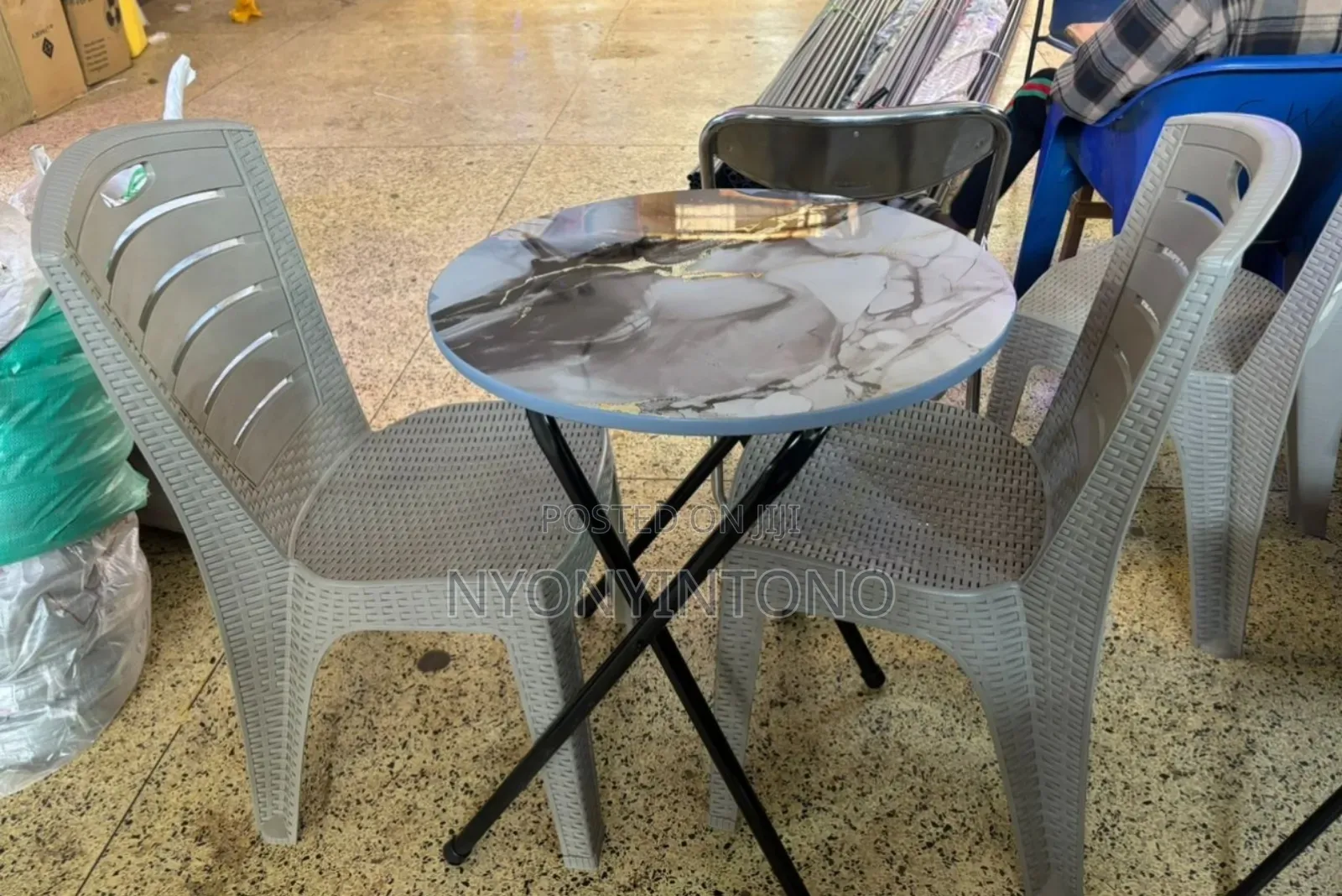 Dining / Reading Table Set With 2 Plastic Chairs