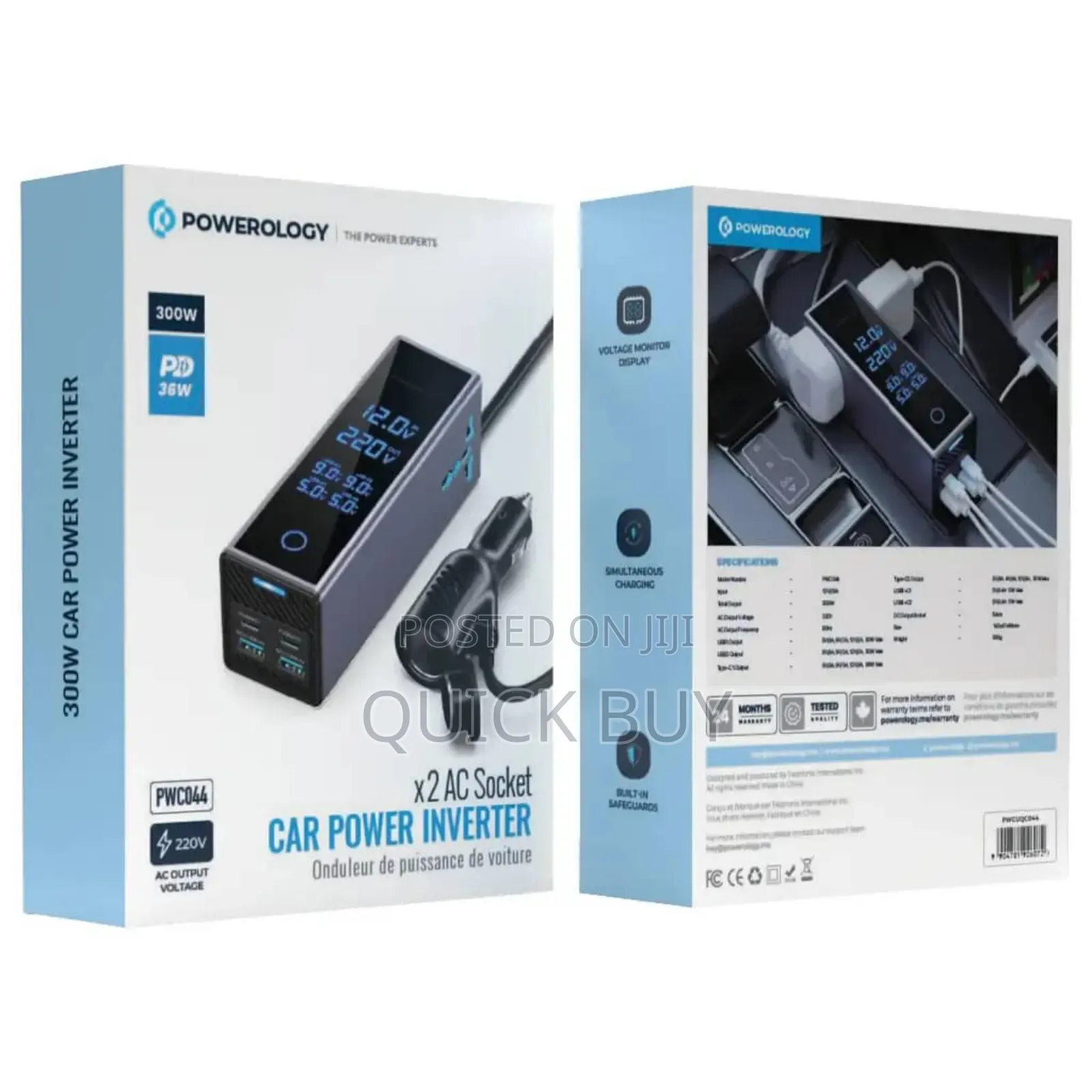 New Powerology 2ac Socket Car Power Inverter
