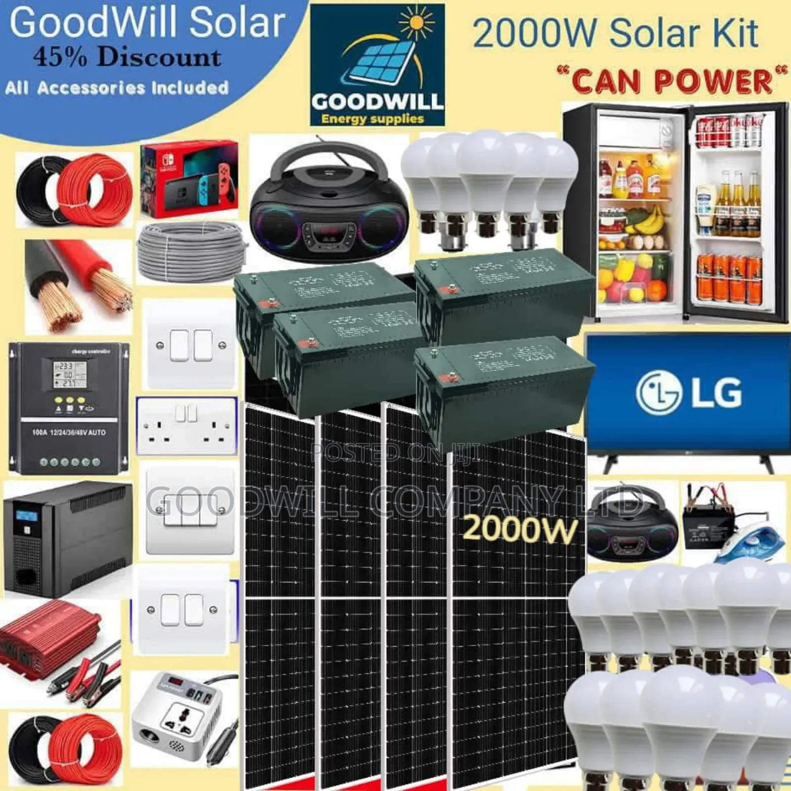 2000w Solar Energy System Full Kit Green Power