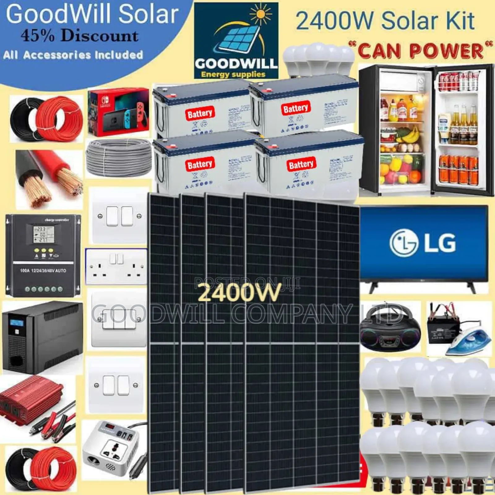 2400w Solar Energy System Full Kit Green Power