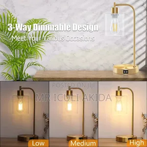 3modes Dimmable Design Electric Table Lamp With Usb Ports