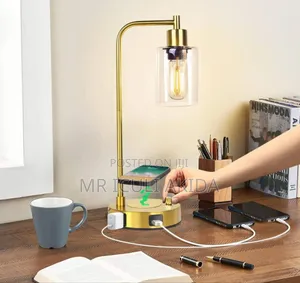 3modes Dimmable Design Electric Table Lamp With Usb Ports