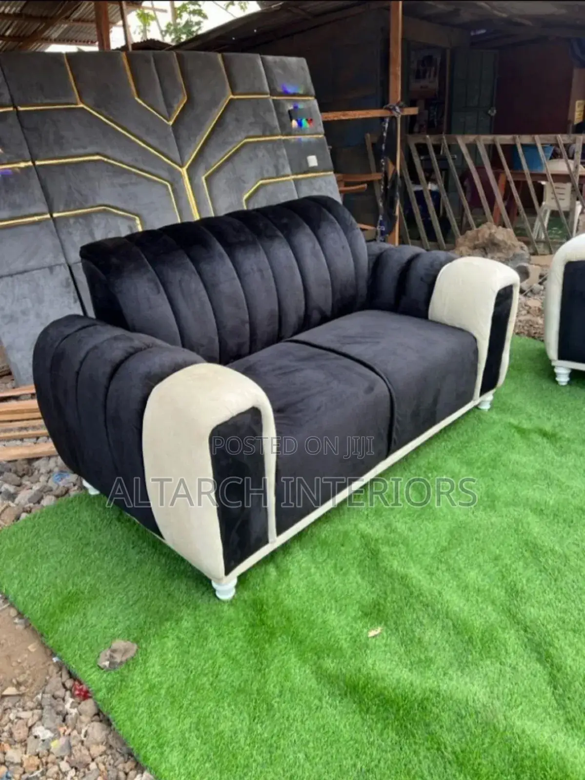 2 Seater Black Sofa With Soft Seats