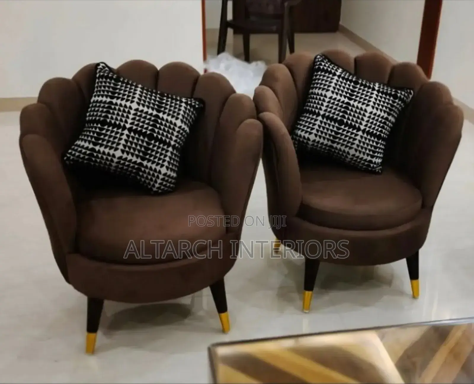 Brown Single Seaters/ Waiting Sofas