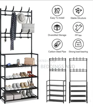 Five Row Storage Rack / Shoe Rack Black