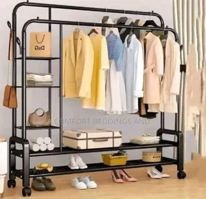 Free Standing Metallic Closet / Clothes Storage Rack