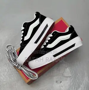 Original Black/White Vans Knu Skool/Stack Double Sole Shoes