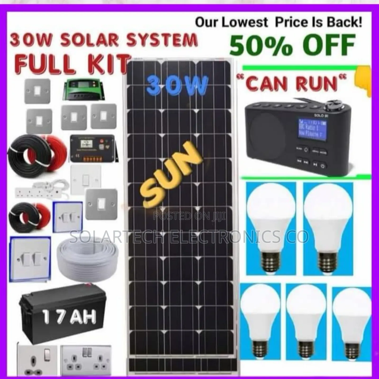30w Durable Solar Power System Full Kit Zeph