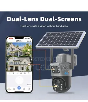 Solar-powered Dual Lens Security Camera 4mp- Cctv Camera