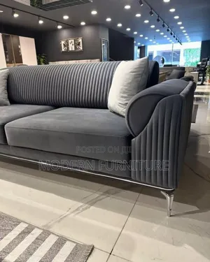 Luxury Sofa of 3 Seater in Gray Color
