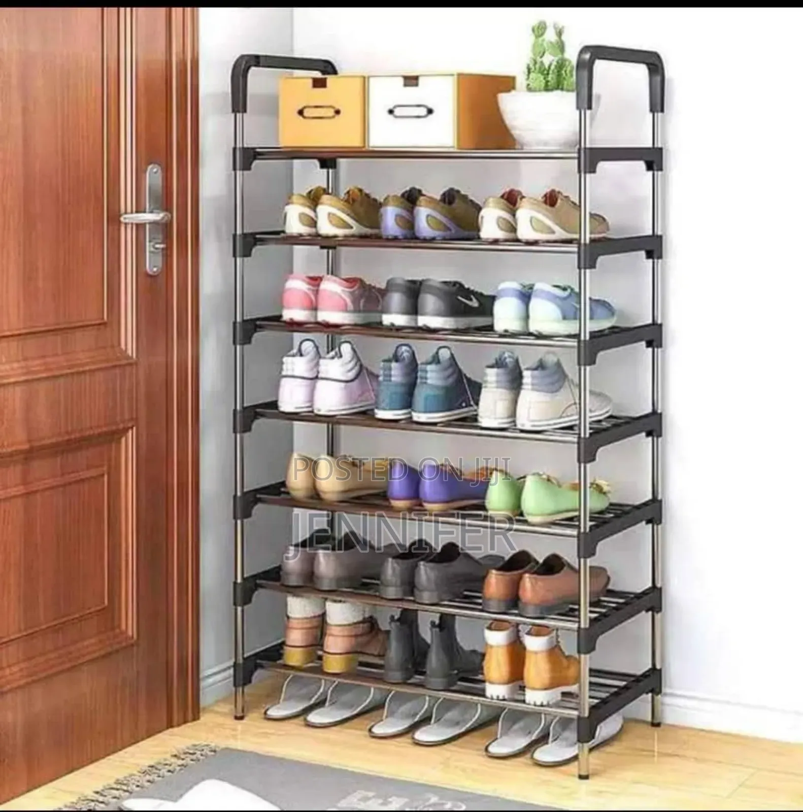 Metallic Shoe Rack 7 Layer Rack Stainless Steel