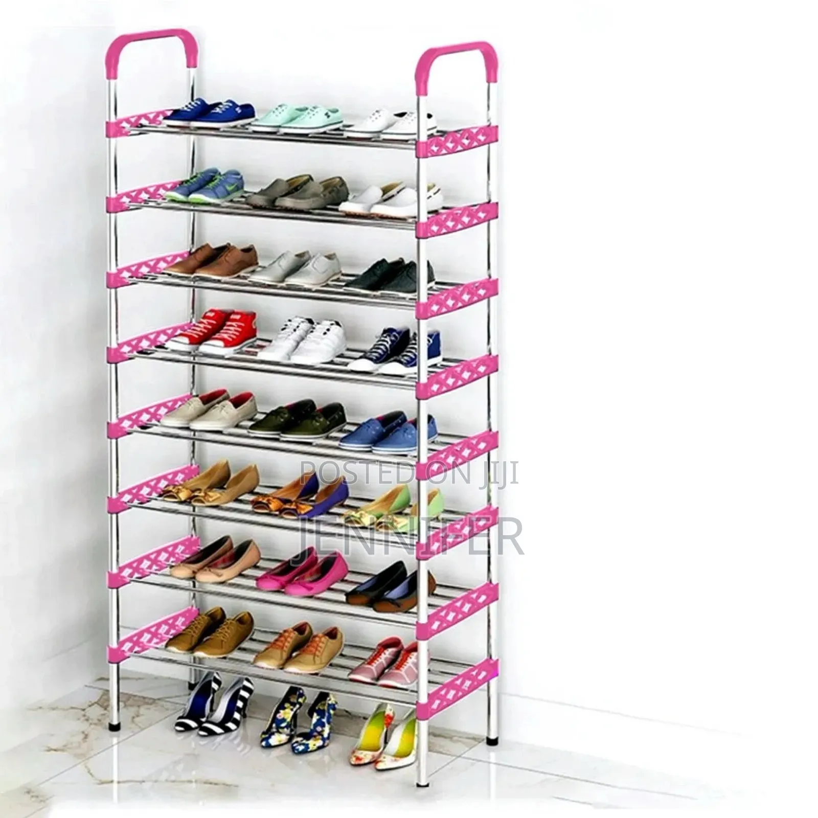 Metallic Shoe Rack 7 Layer Rack Stainless Steel
