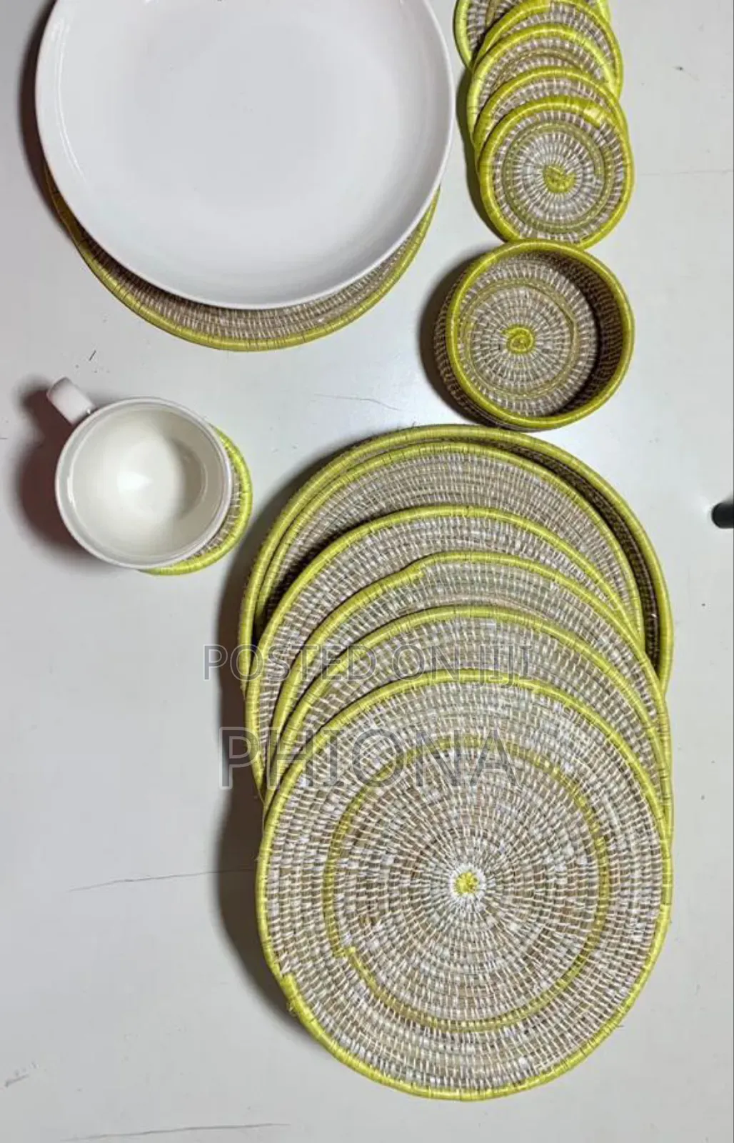 6 Piece Coaster Cups and 6 Piece Table Mats