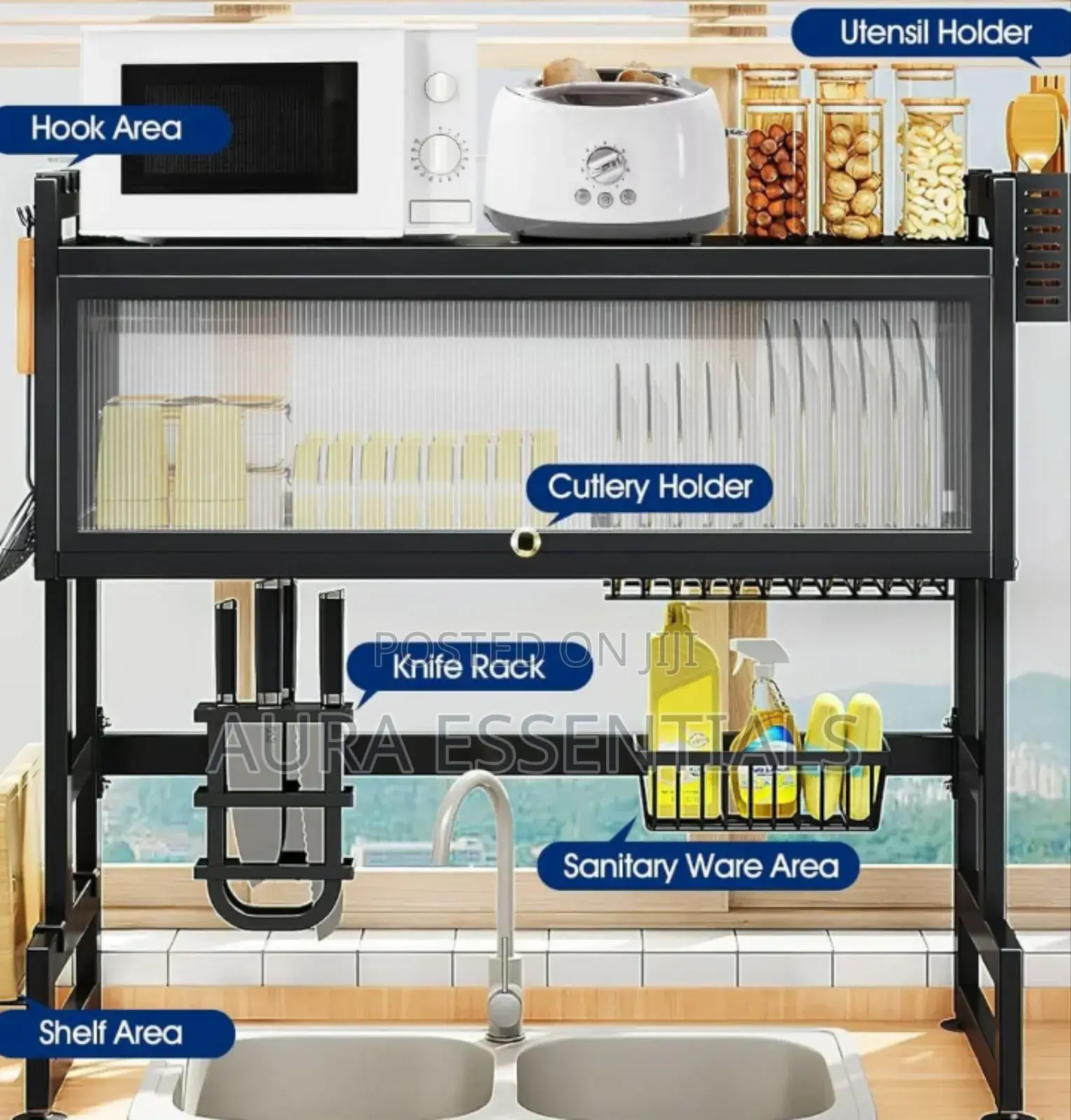 3 Tier Over Sink Dish Rack Steel Dish Drainer
