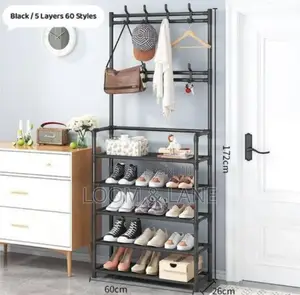 Black Shoe and Hat Rack - Hall Tree,Freestanding