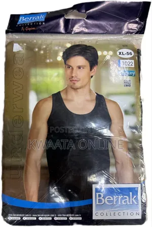 1 Piece Berrak Men's Vest Premium Cotton- Black