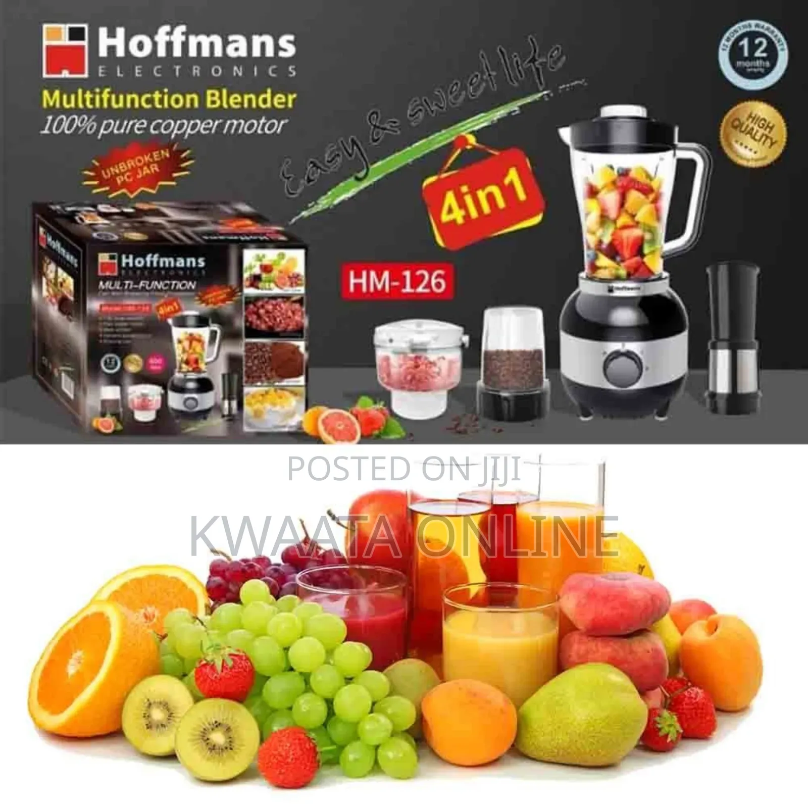 Hoffmans 4 in 1 Multipurpose Juicer Blender Smoothie Mixer