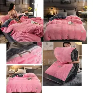 6x6 4pc Coral Velvet Duvet Set- Multi Color