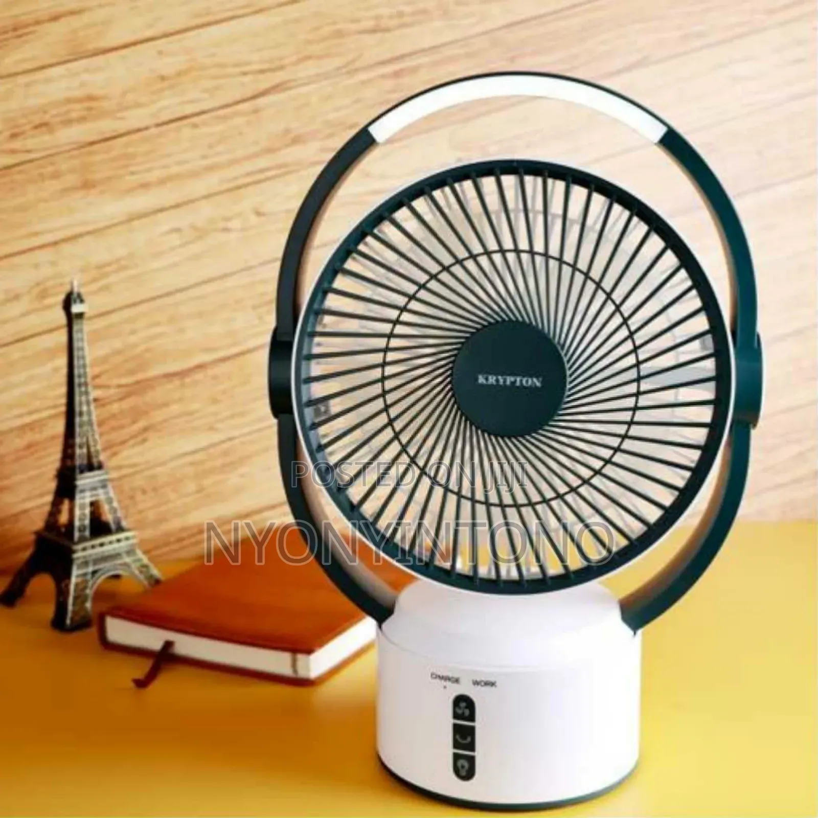 Krypton 9" Rechargeable Table Fan and Light