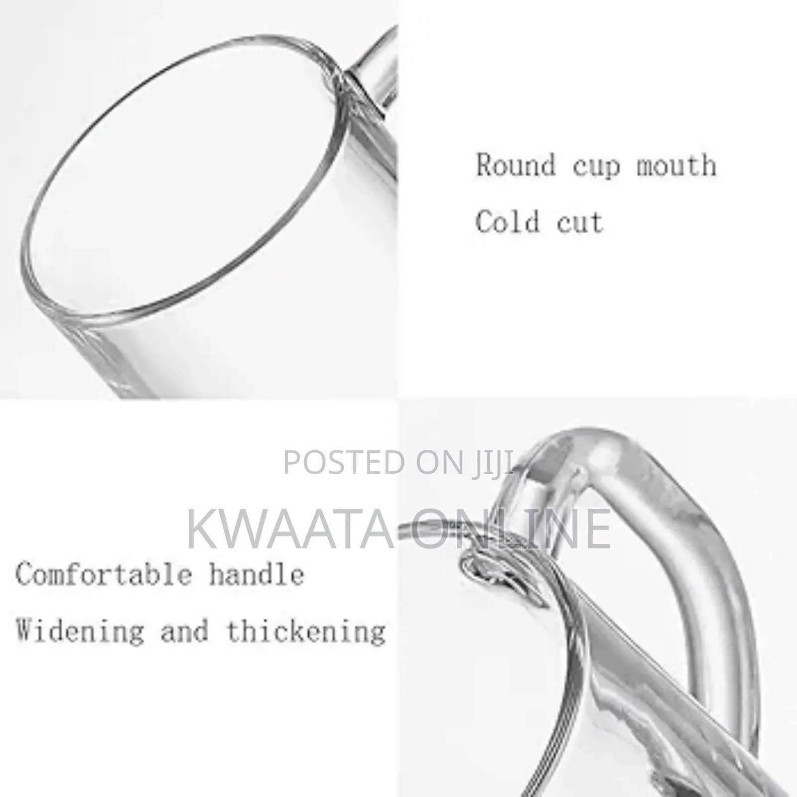 6 Piece Set Tempered Glass Mug, Heat Resistant Water Cup