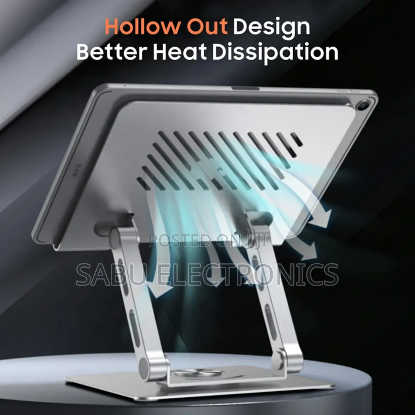Premium 360° Adjustable Laptop Riser –Sleek- Foldable Design