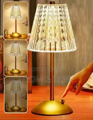 Crystal Table Lamp, Bedside Crystal Table Lamp With Touch