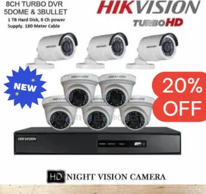 8 Channel Hik Vision CCTV Camera Kit/ Full Surveillance Humk