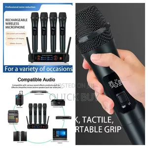 New 4 Piece Wireless Vocal Microphone Set