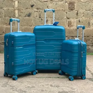 3 Pieces Set Of Waterproof Rubber Travel Suitcases- Vary
