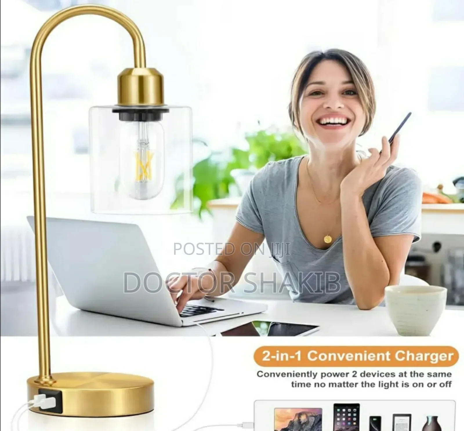Luxurious 3-Ways Dimmable Gold Table Lamp
