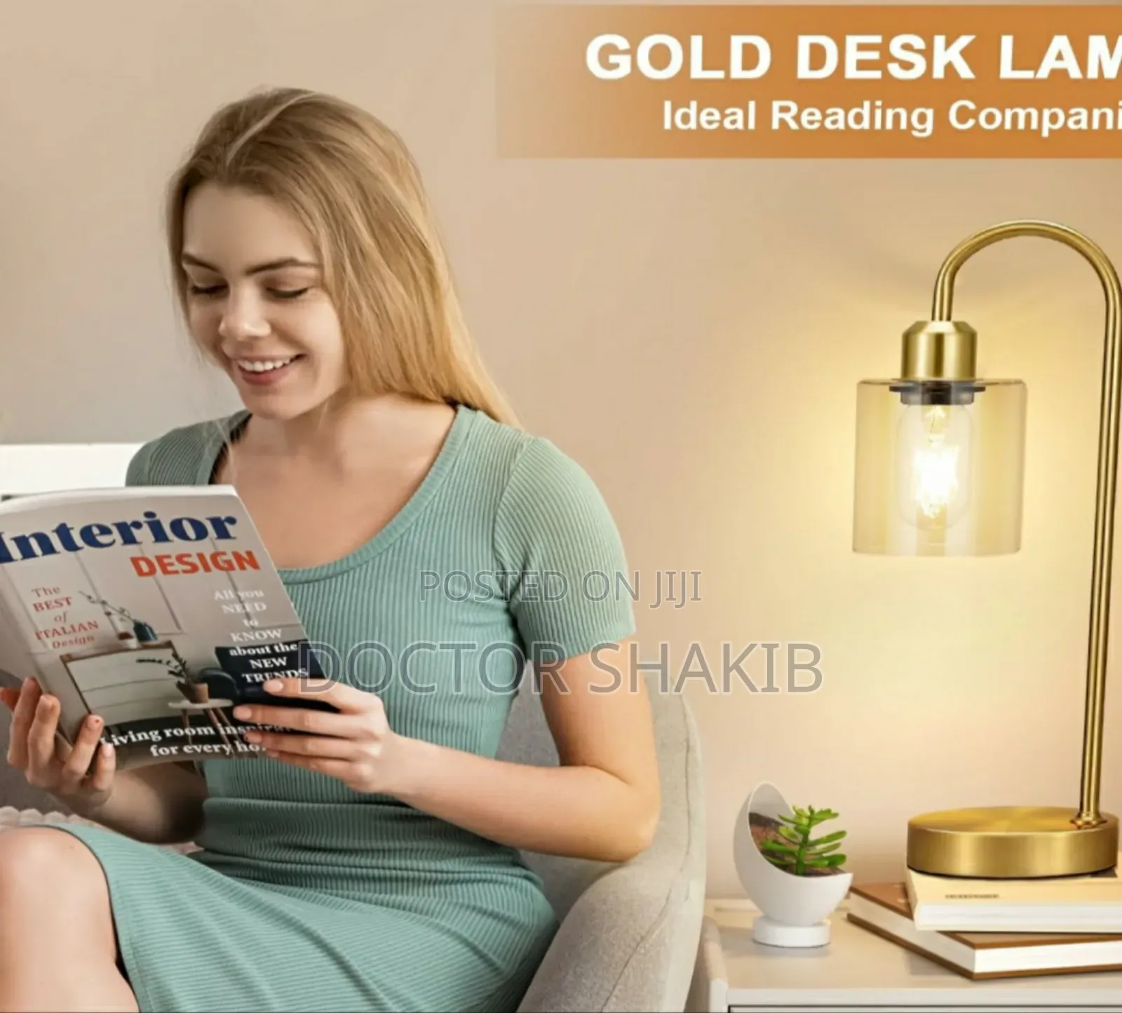 Luxurious 3-Ways Dimmable Gold Table Lamp