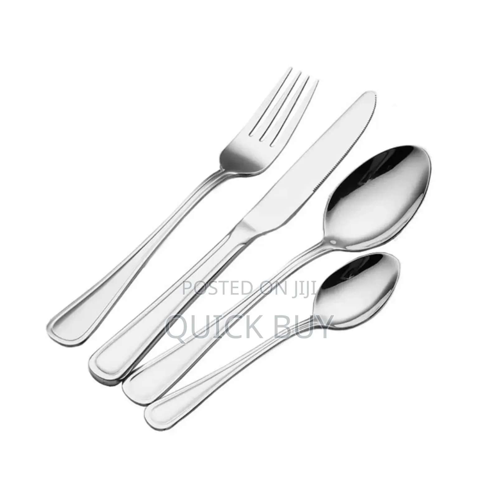 24-Piece Cutlery Set-Silver Stainless Steel