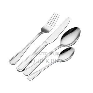 24-Piece Cutlery Set-Silver Stainless Steel