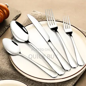 24-Piece Cutlery Set-Silver Stainless Steel