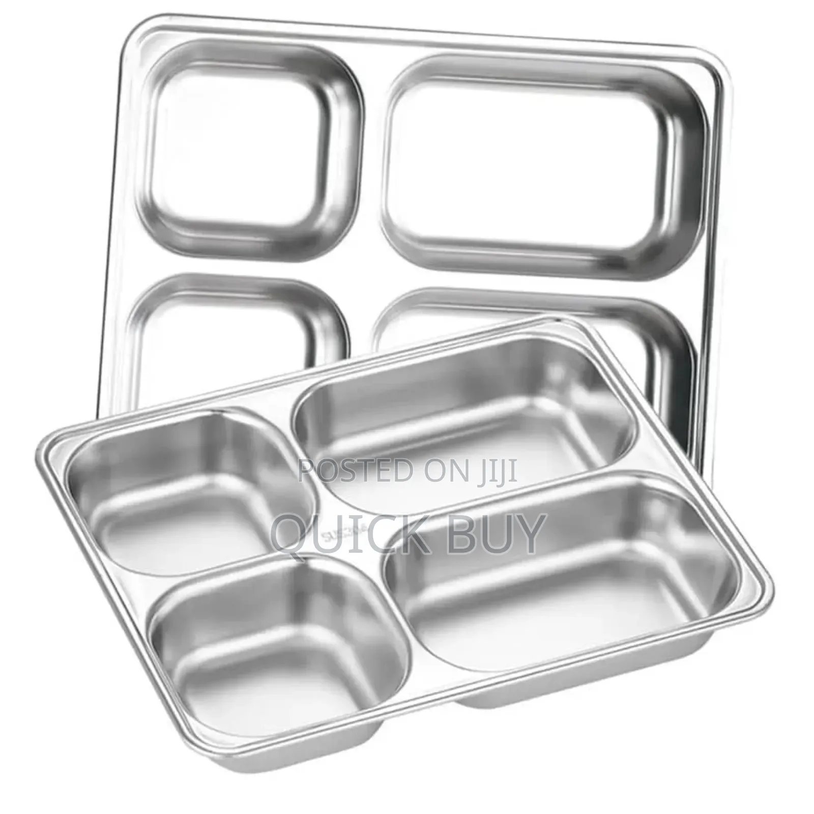 2pcs Stainless Steel Rectangular Food Serving Plate Tray