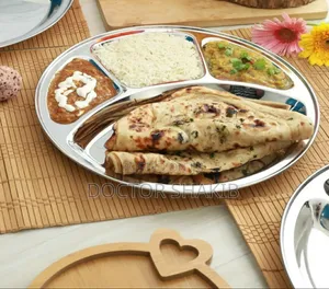 Strong Stainless Steel Round Divided Dinner Plate