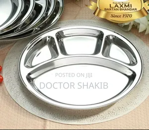 Strong Stainless Steel Round Divided Dinner Plate