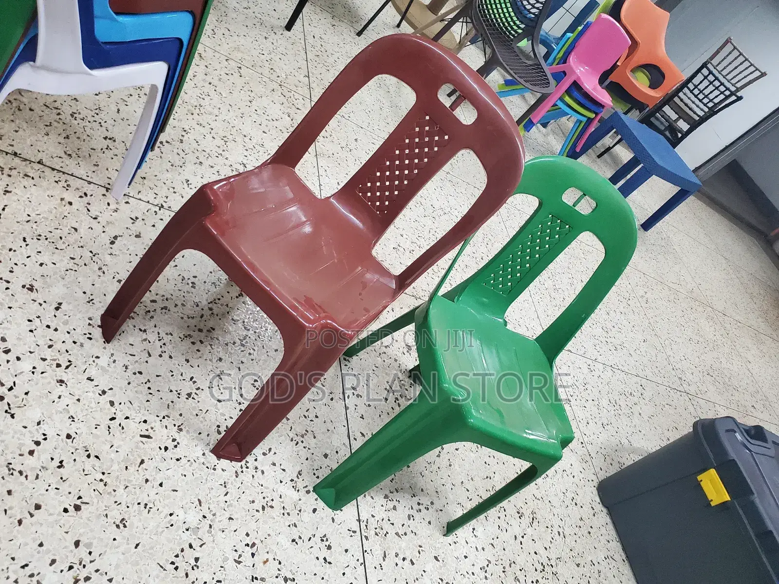 Green *Maroon Plastic Chairs
