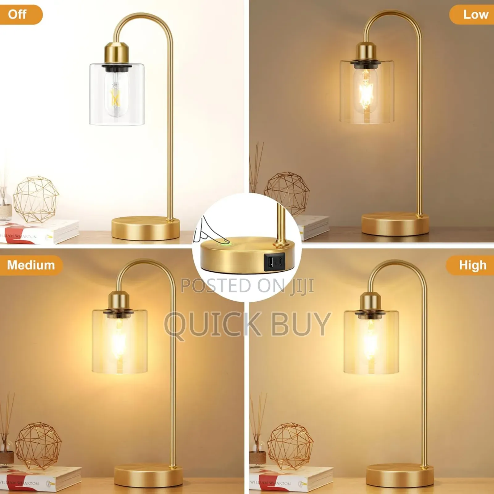 New 3-Ways Dimmable Gold Table Lamp