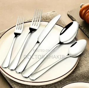 Quality 24-Piece Cutlery Set-Silver Stainless Steel
